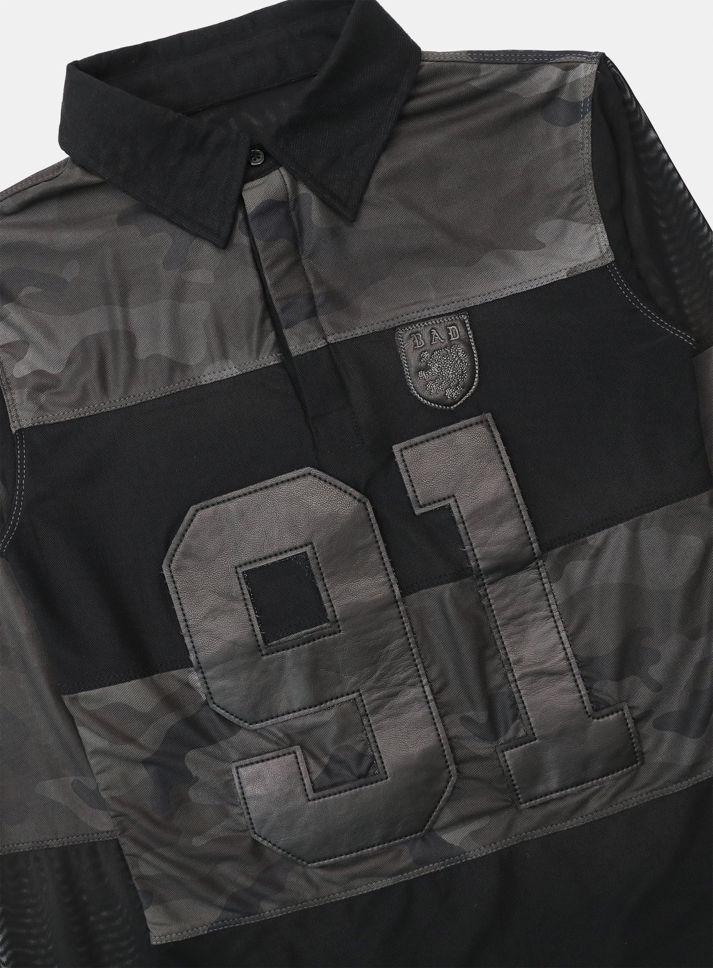 Vintage Club Rugby Shirt Slim Fit - Camo/Black