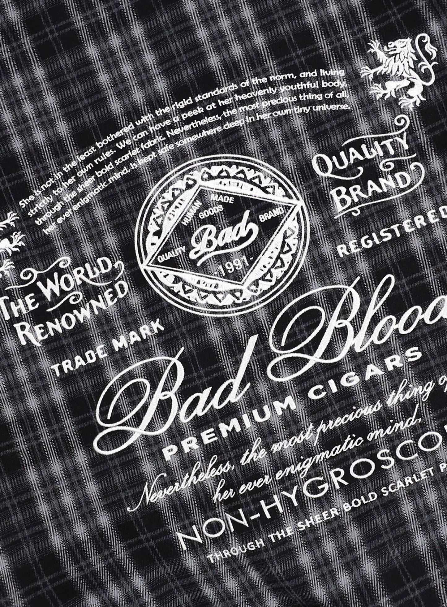 Classic Check Hooded Zip-Up - Black