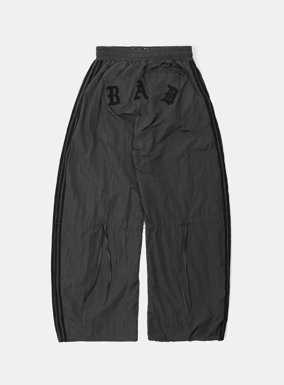 Dark Billy Nylon Curved Track Pants - Charcoal Brown