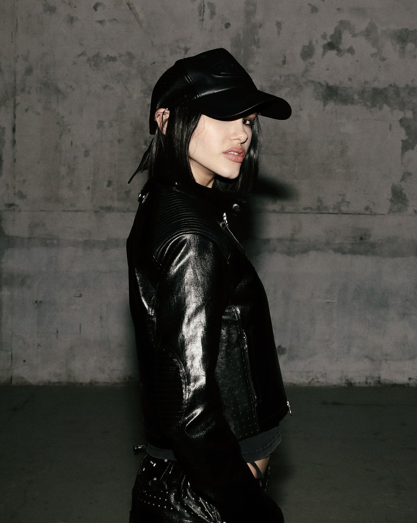 Squad Crop Racer Jacket - Coated Black