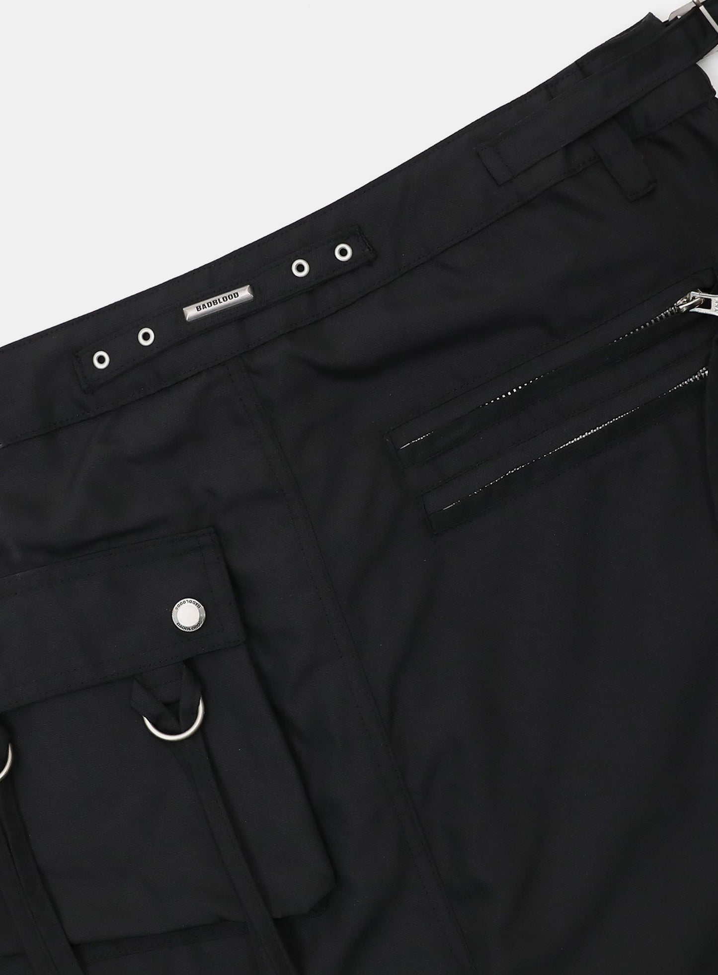 Squad Nylon Curved Cargo Pants - Black