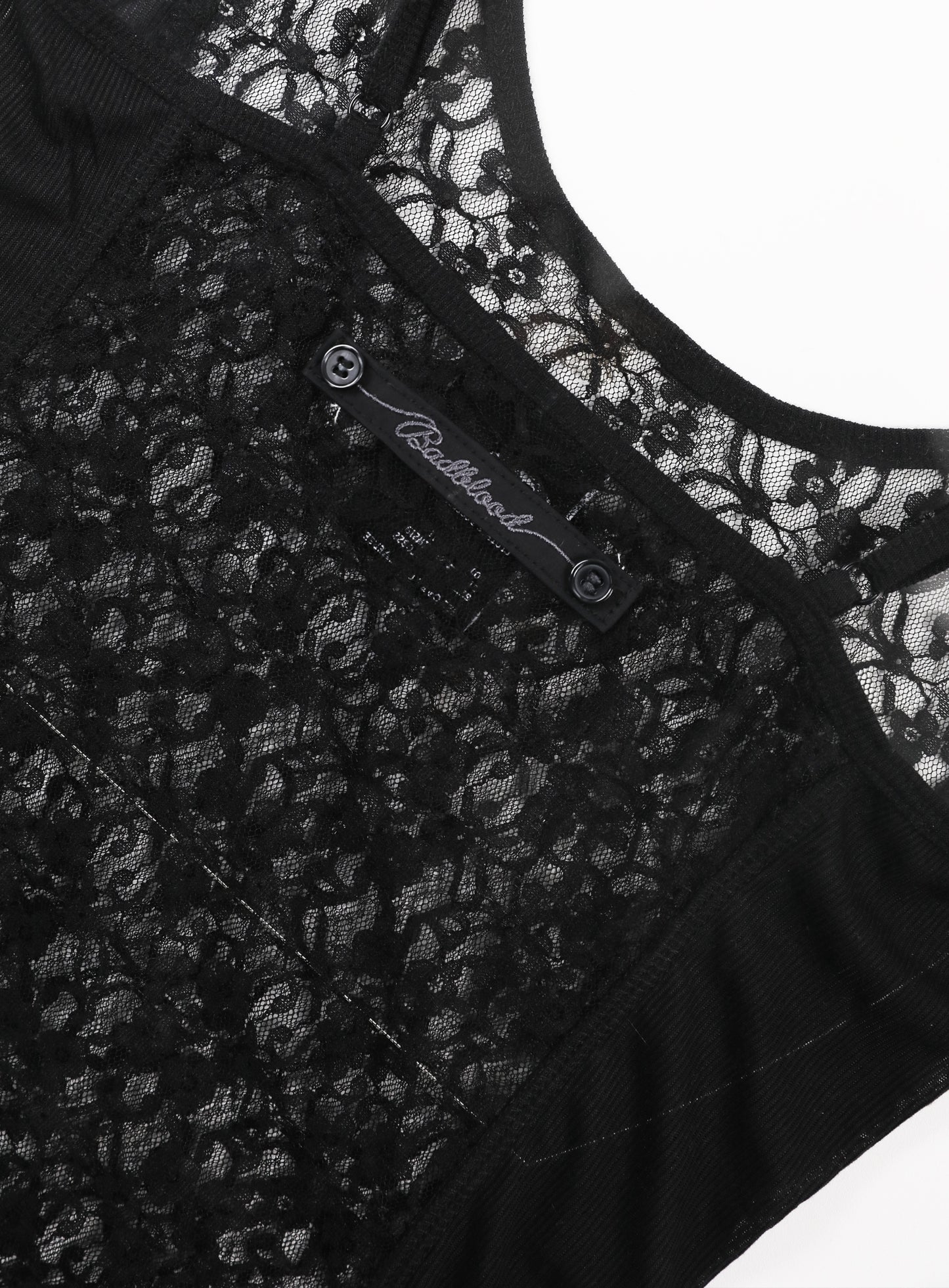 Selena Lace String Tank - Black