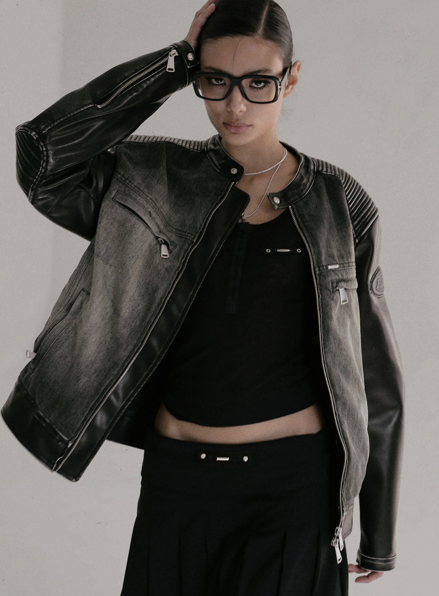 Scard Racer Jacket - Washed Black