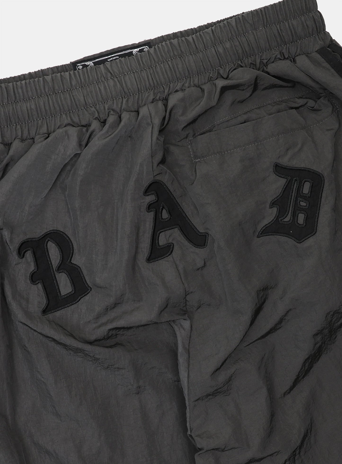 Dark Billy Nylon Curved Track Pants - Charcoal Brown