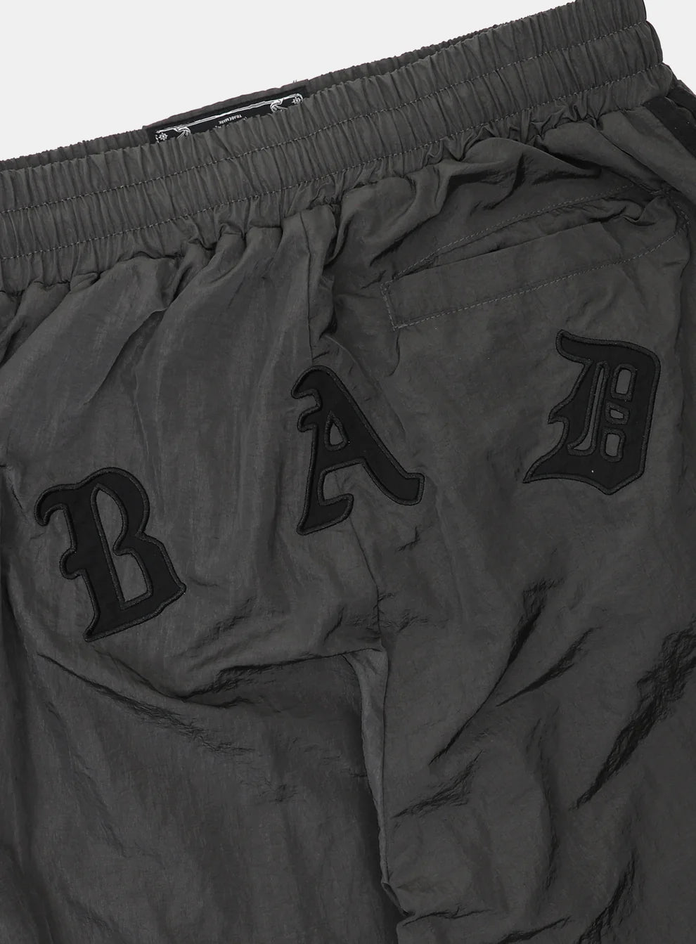 Dark Billy Nylon Curved Track Pants - Charcoal Brown