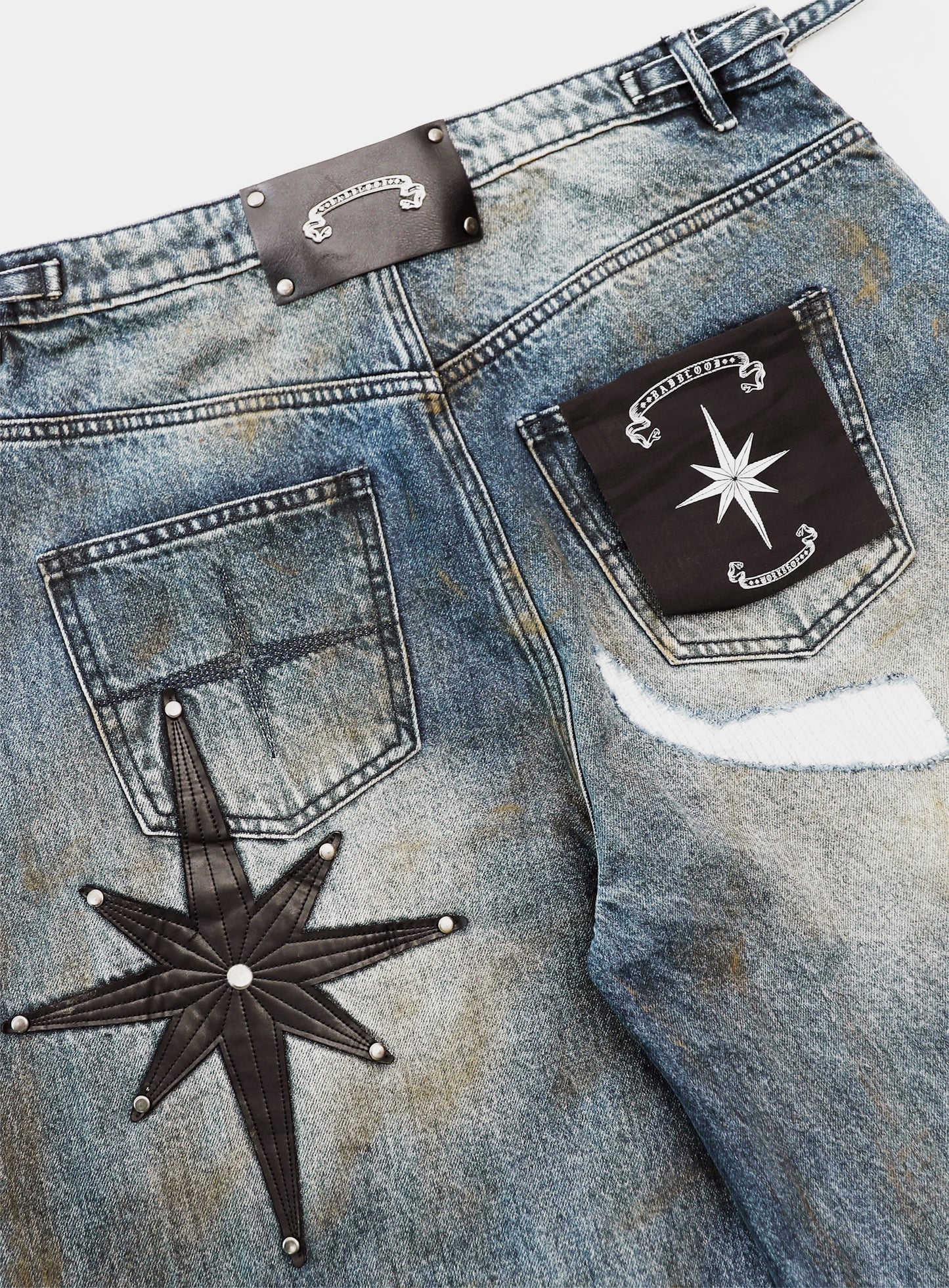 0409 Cosmo Convex Denim Pants - Light Blue