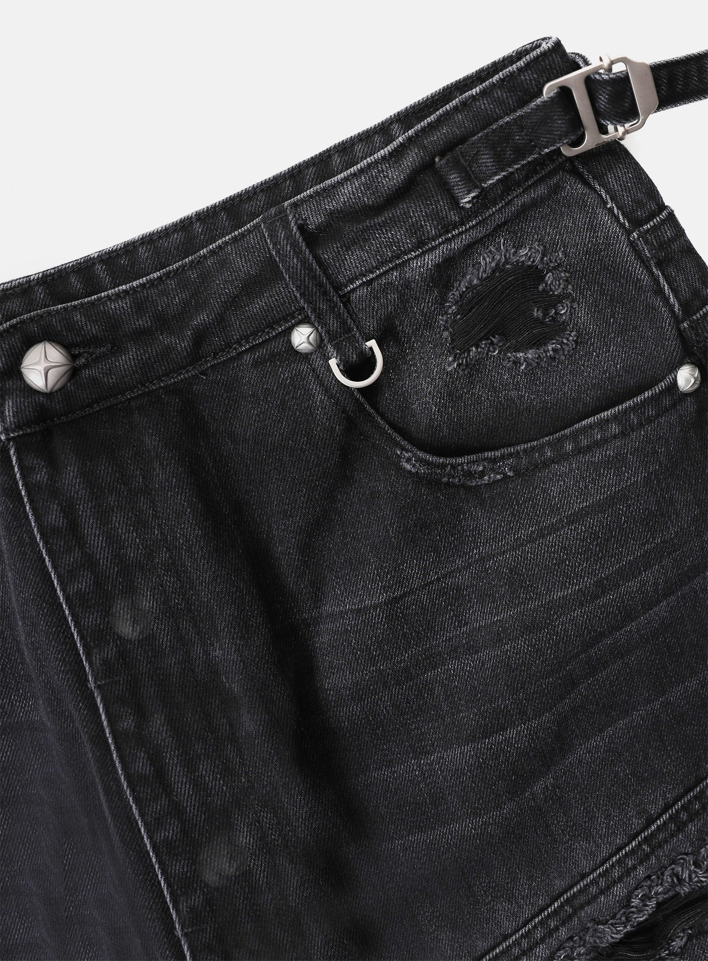 0309 Fallout Convex Denim Pants - Black