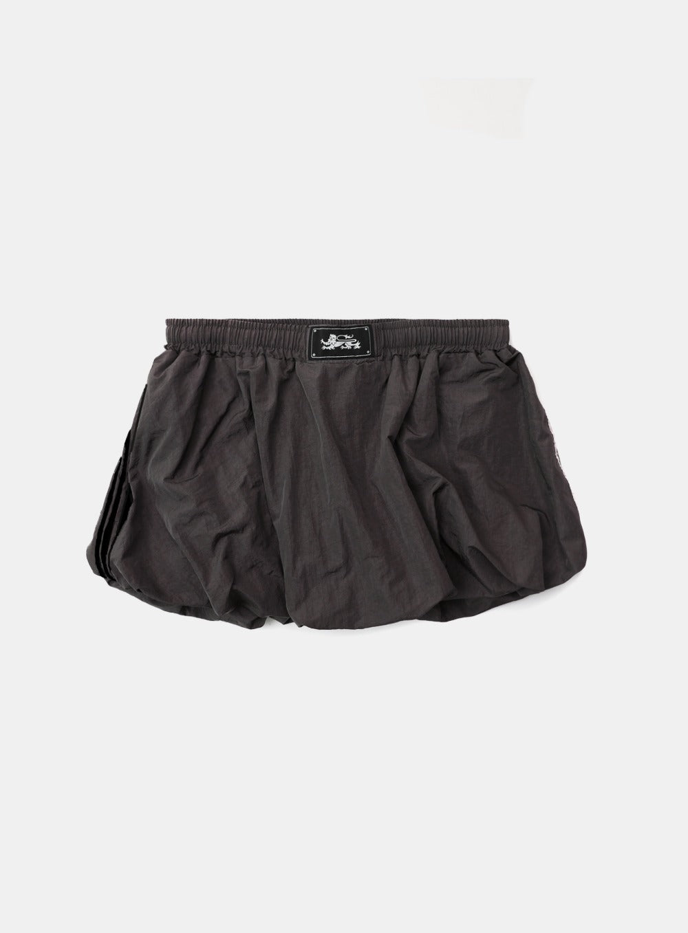 Dark Billy Nylon Balloon Mini Skirt - Charcoal Brown