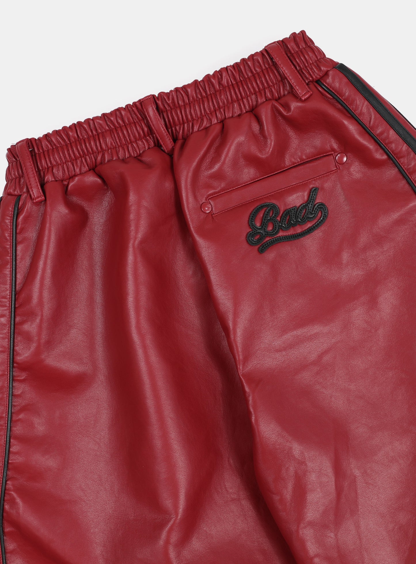 Billy Leather Jogger Pants - Red