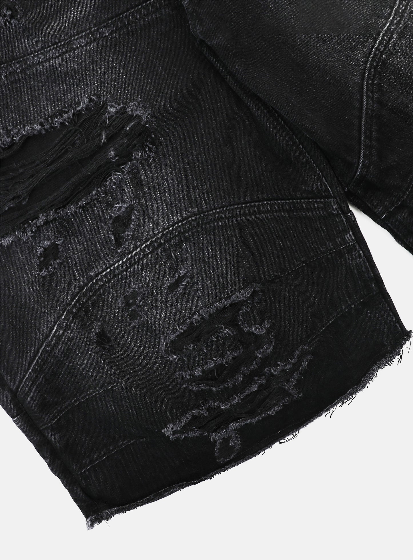 Convex Denim Long Bermuda Pants - Black