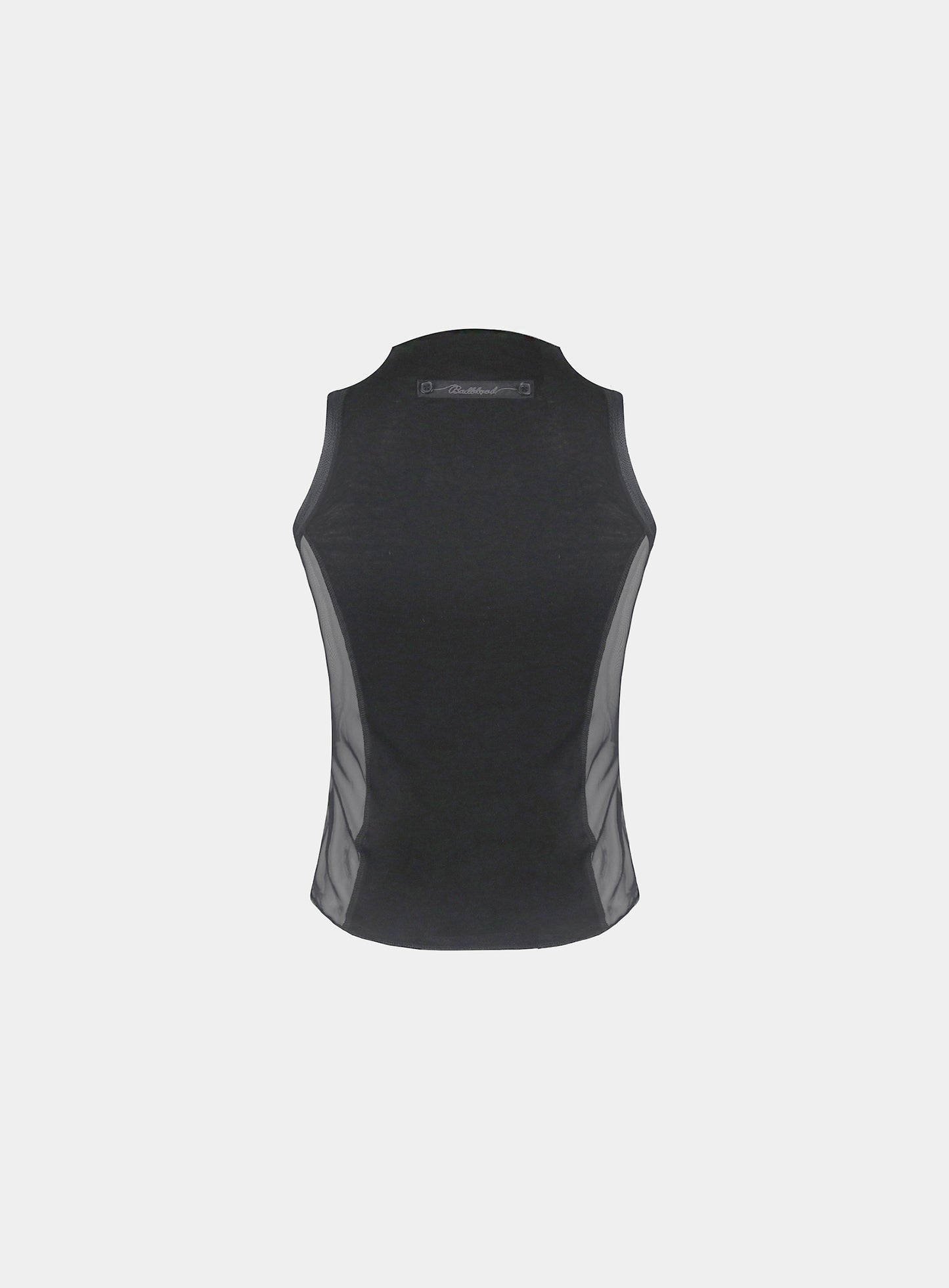 Second Skin Mock Neck Tank - Charcoal/Black