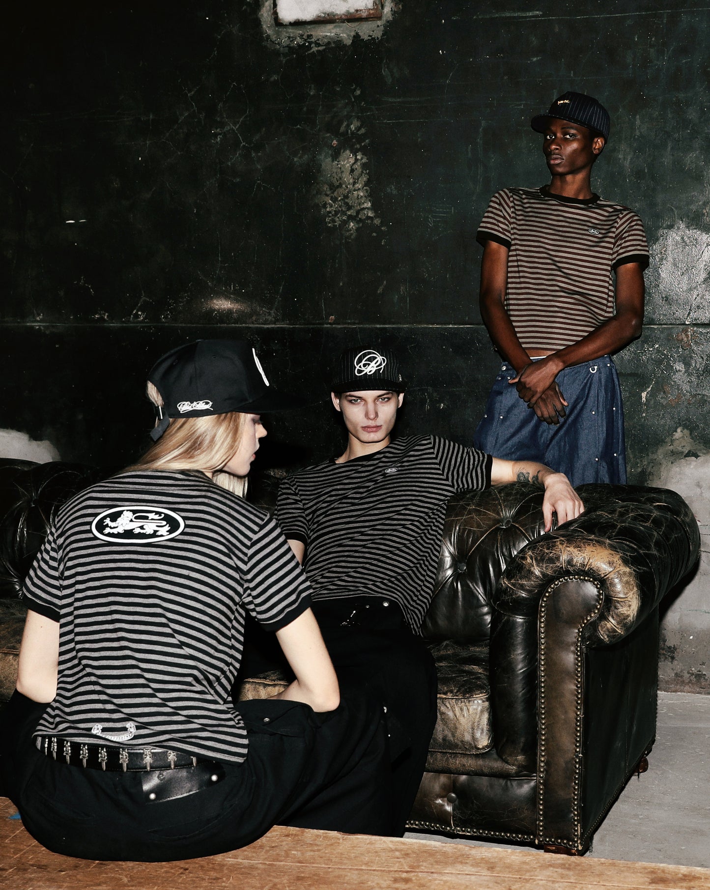 Tiny Logo Jersey Ringer T-Shirt - Brown/Stripe