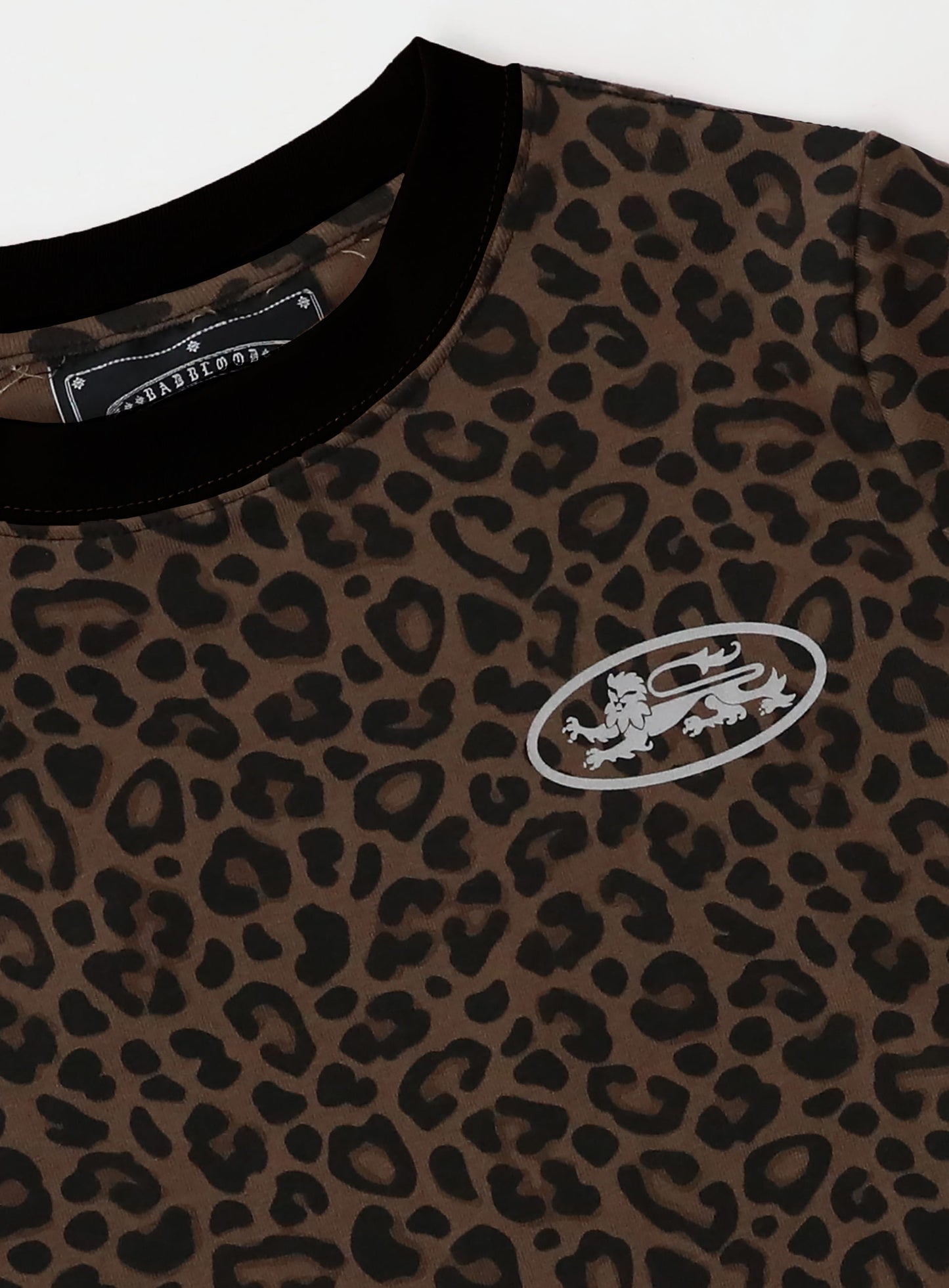Mystic Oval Logo Jersey Ringer T-Shirt - Brown Leopard