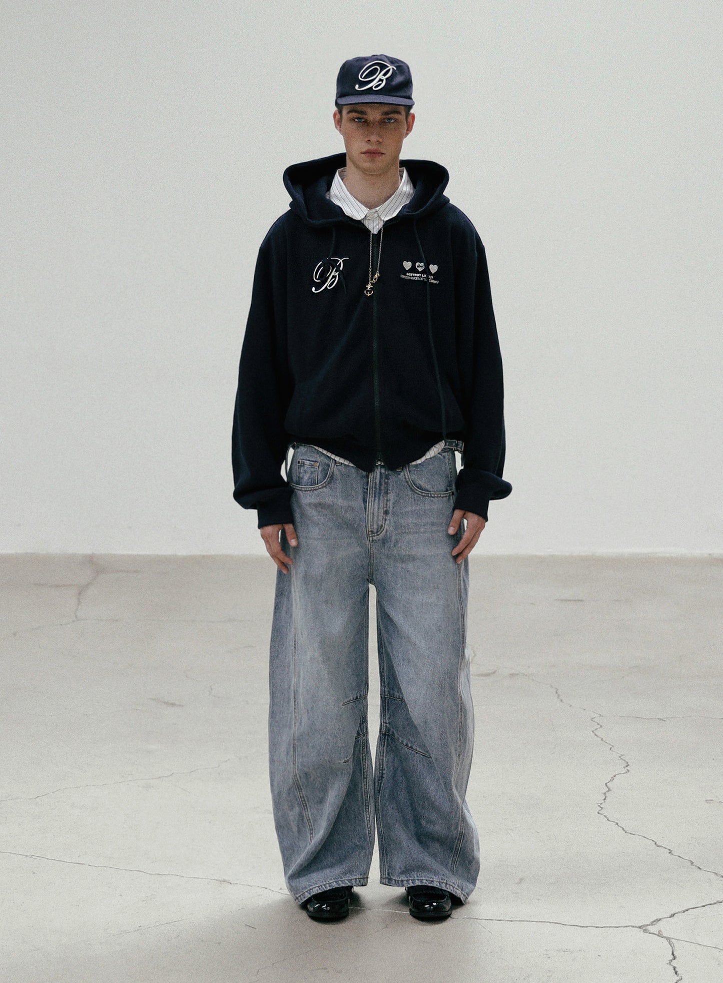 Classic Logo Hooded Zip-Up - Black