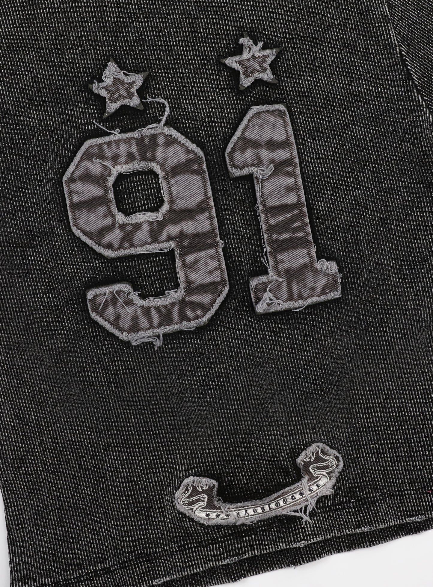 Rusty Denim Muscle Tee - Black