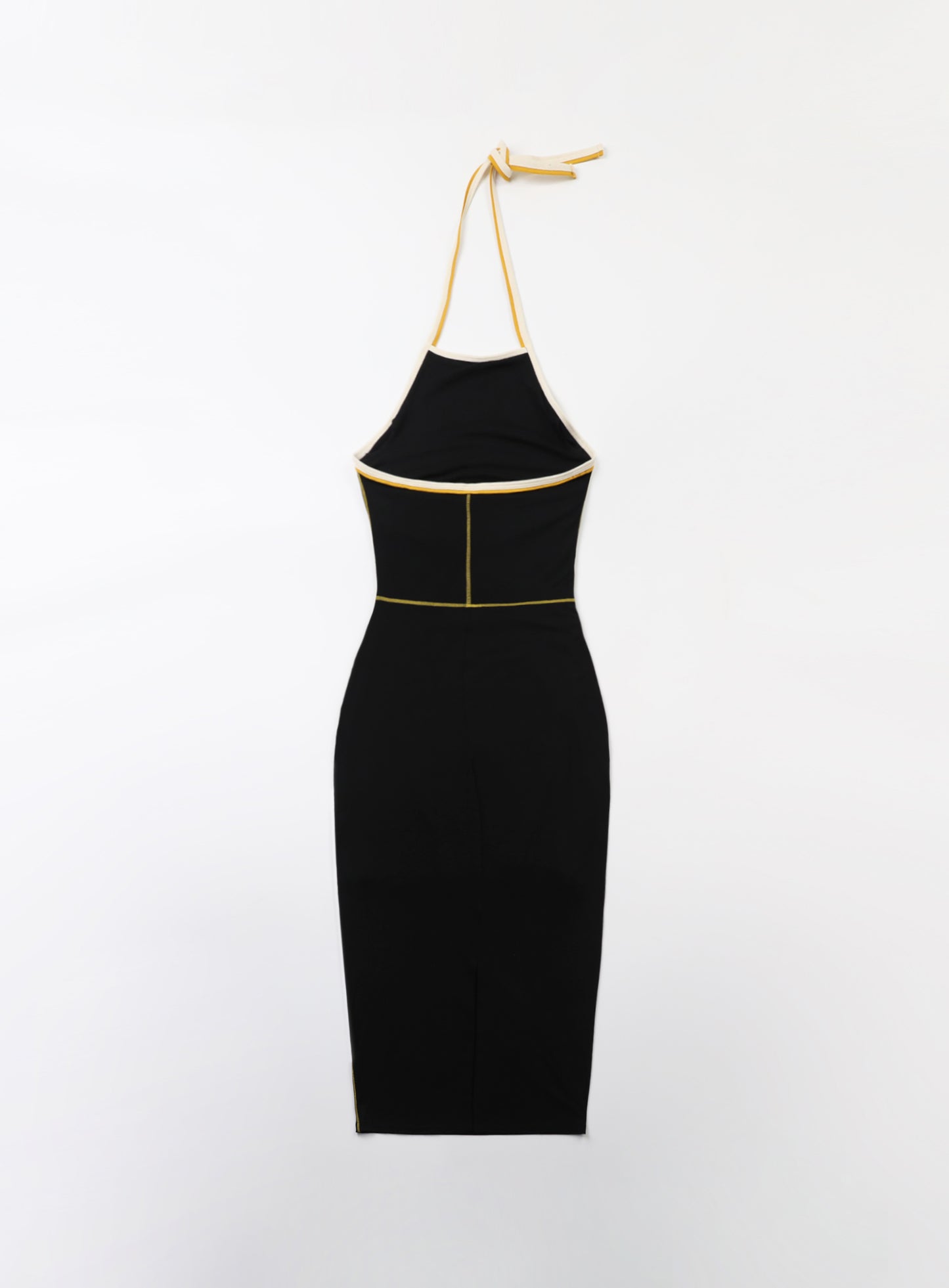 Oval Logo Halterneck Midi Dress - Black