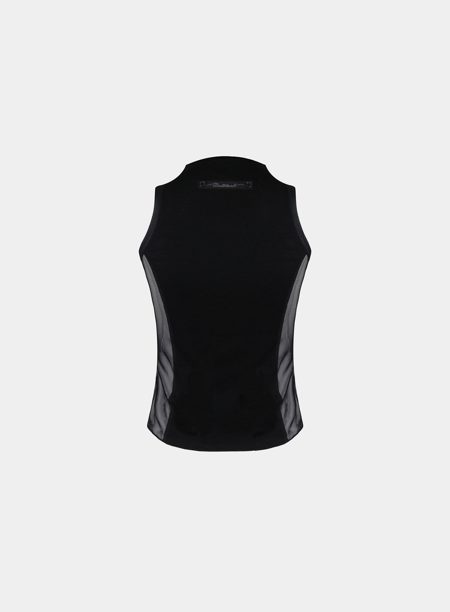 Second Skin Mock Neck Tank - Charcoal/Black
