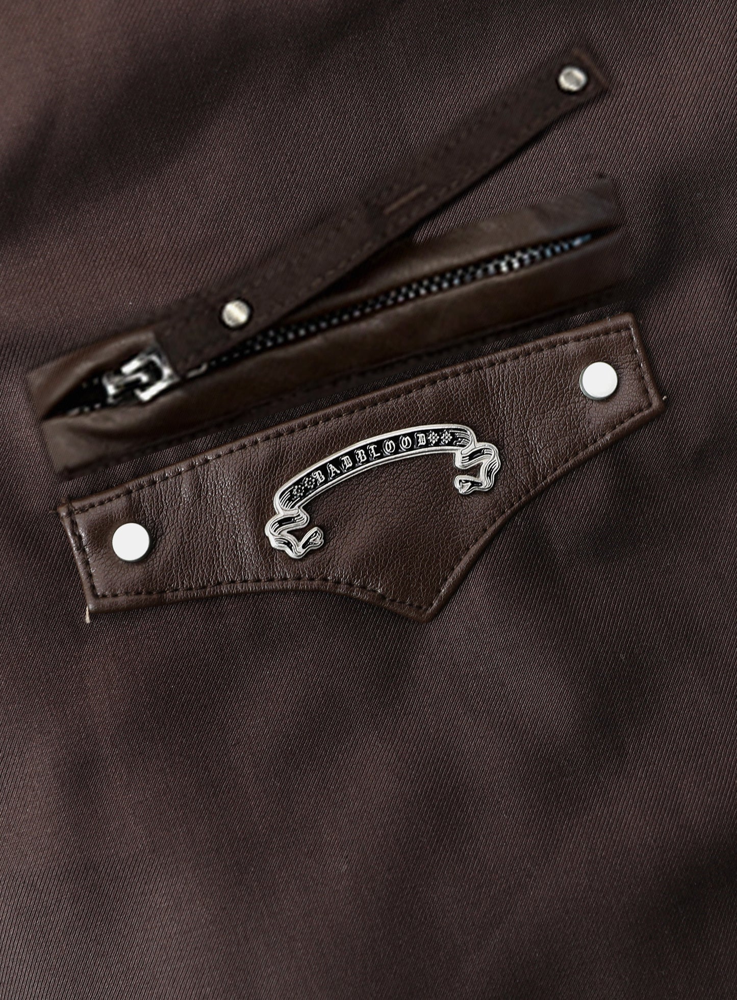 Viper91 Contrast Hooded Blouson - Brown