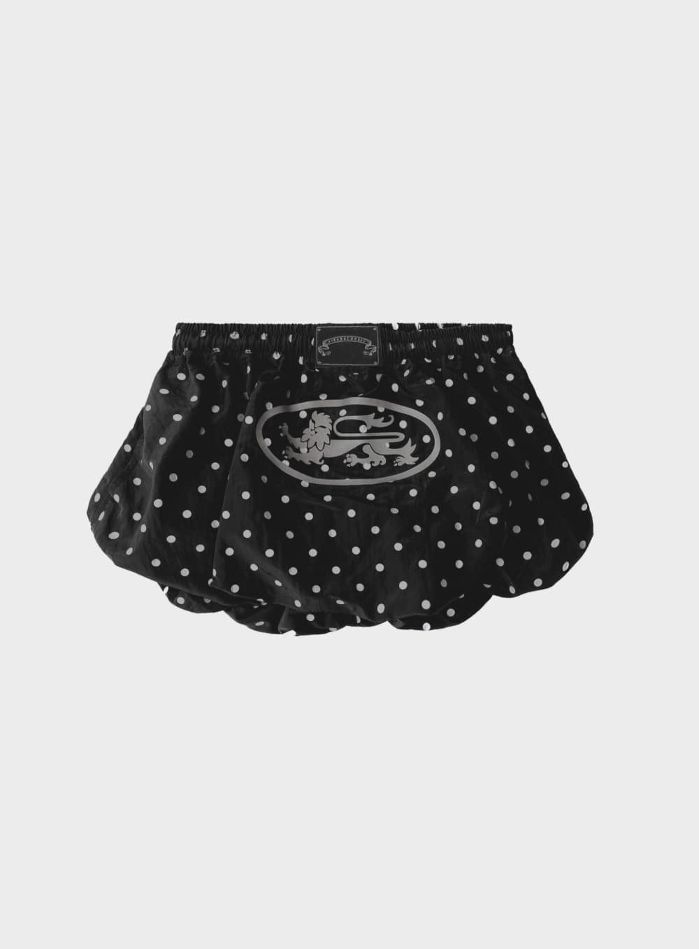 Mystic Nylon Reflective Balloon Mini Skirt - Black Dot