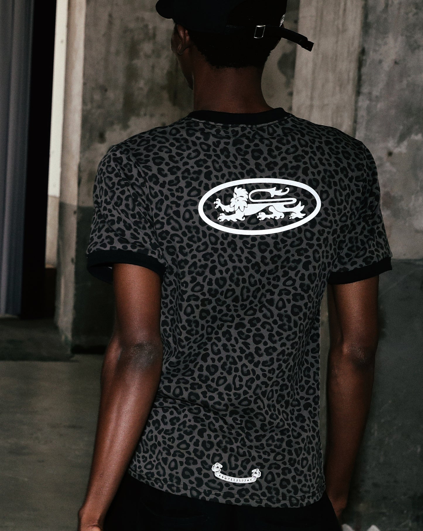 Mystic Oval Logo Jersey Ringer T-Shirt - Black Leopard