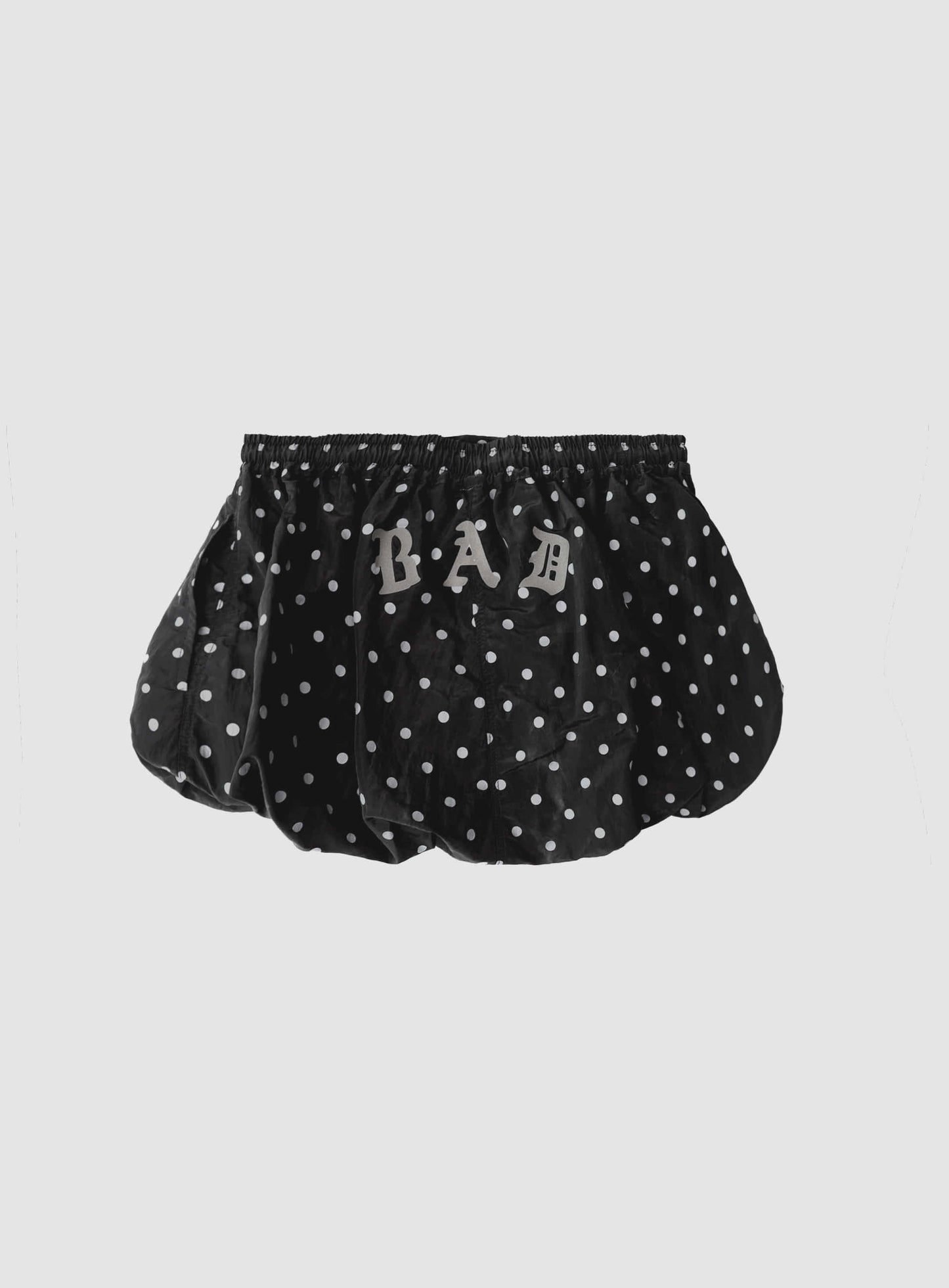 Mystic Nylon Reflective Balloon Mini Skirt - Black Dot