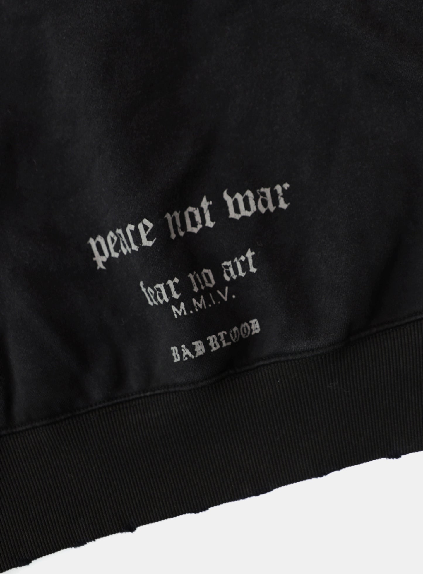 PEACE NOT WAR Hooded Zip-Up - Dusty Black
