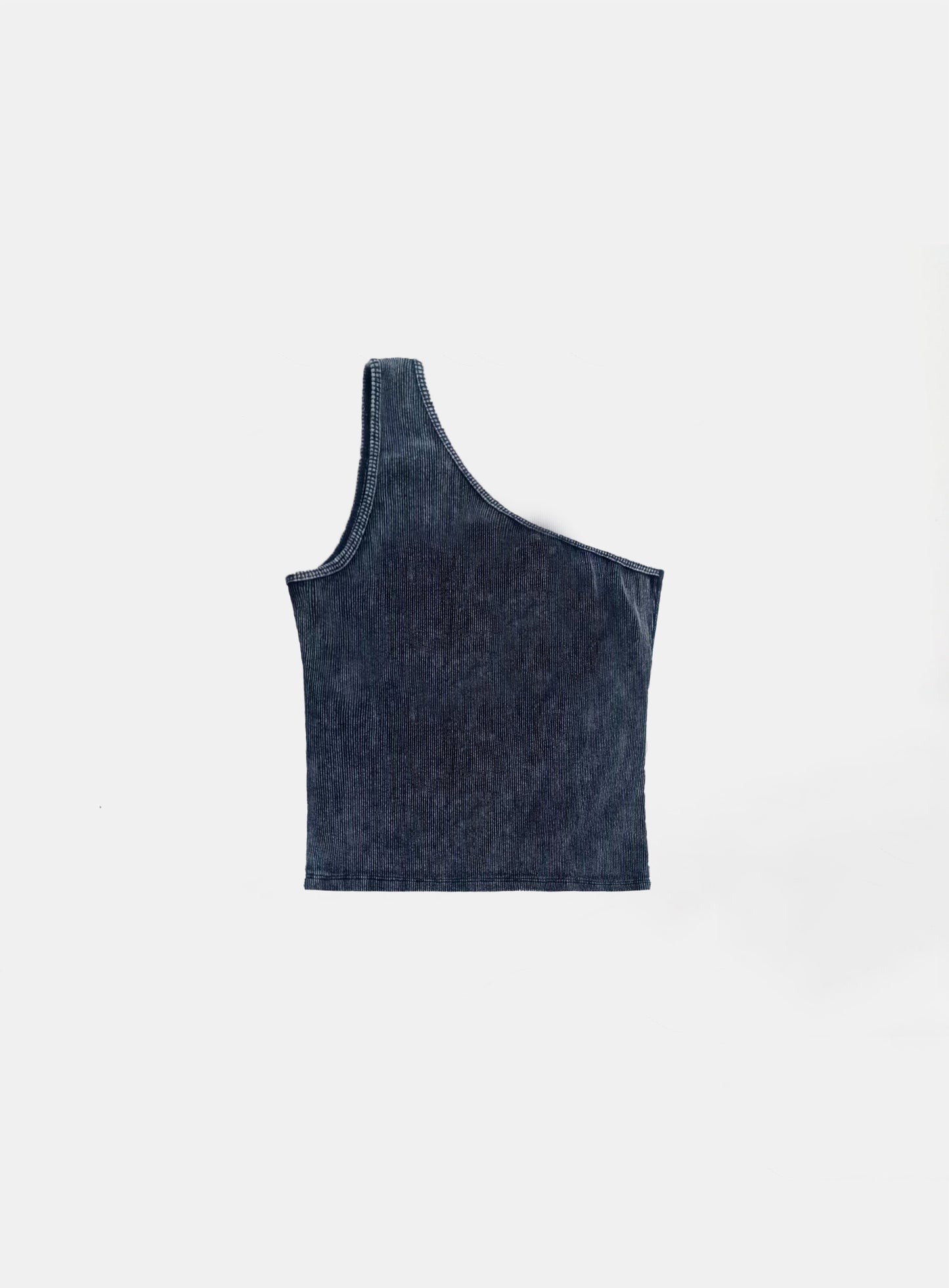 Ryan Patch One Shoulder Tank - Denim Blue