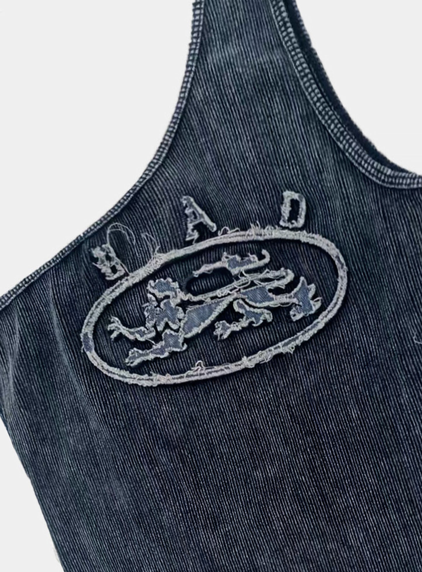 Ryan Patch One Shoulder Tank - Denim Blue