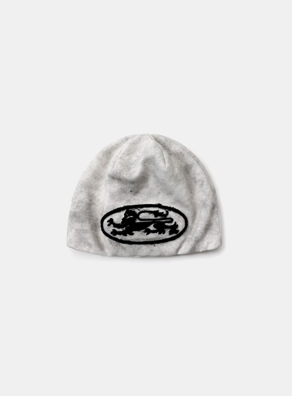 Lion Patch Beanie - Washed White