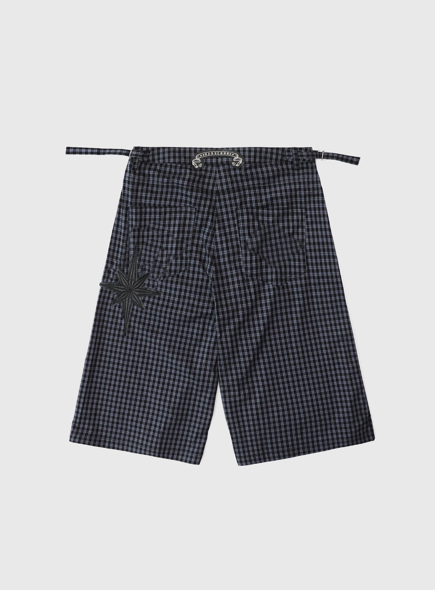 Cosmo Graphic Bermuda Pants - Charcoal Blue Check