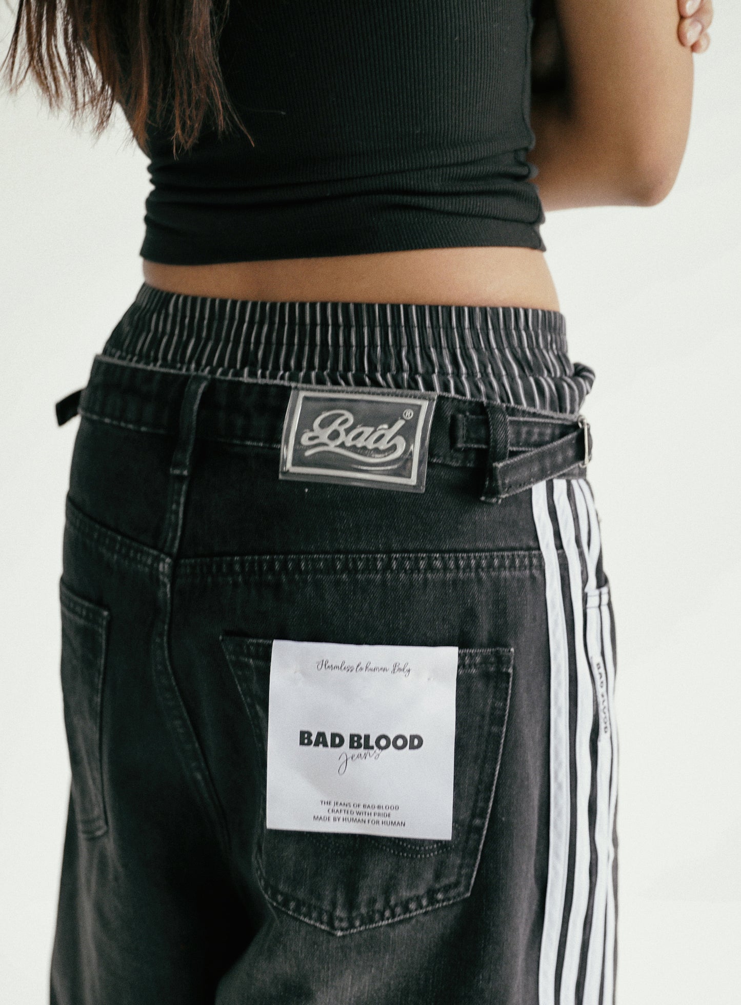Billy Track Bermuda Jeans Baggy Fit - Black