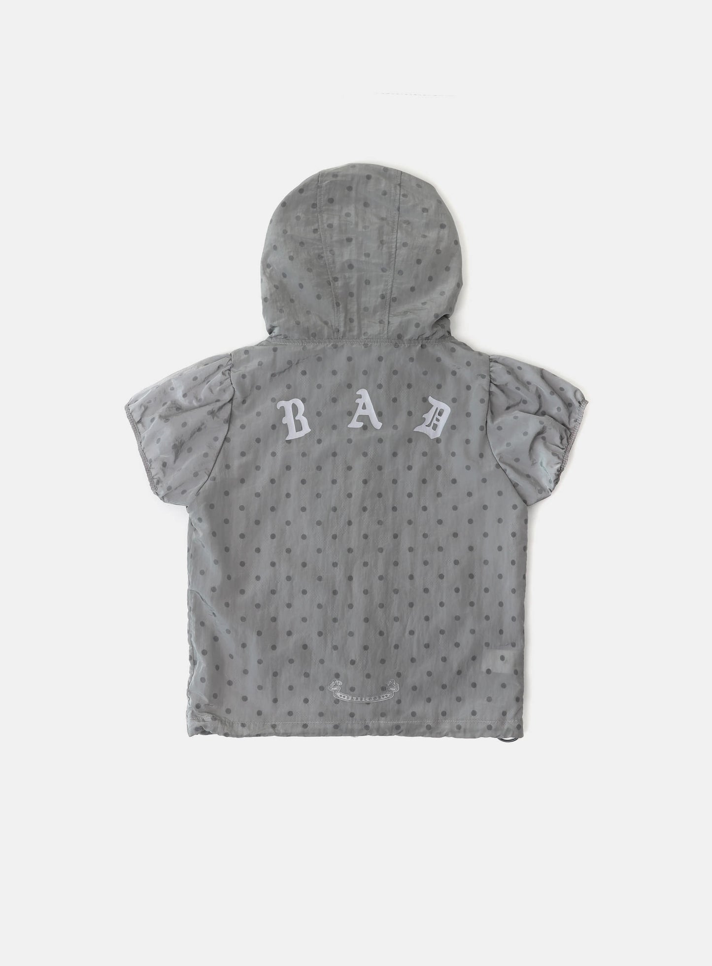 Mystic Nylon Reflective Short Sleeve Hooded Zip-Up - Gray Dot