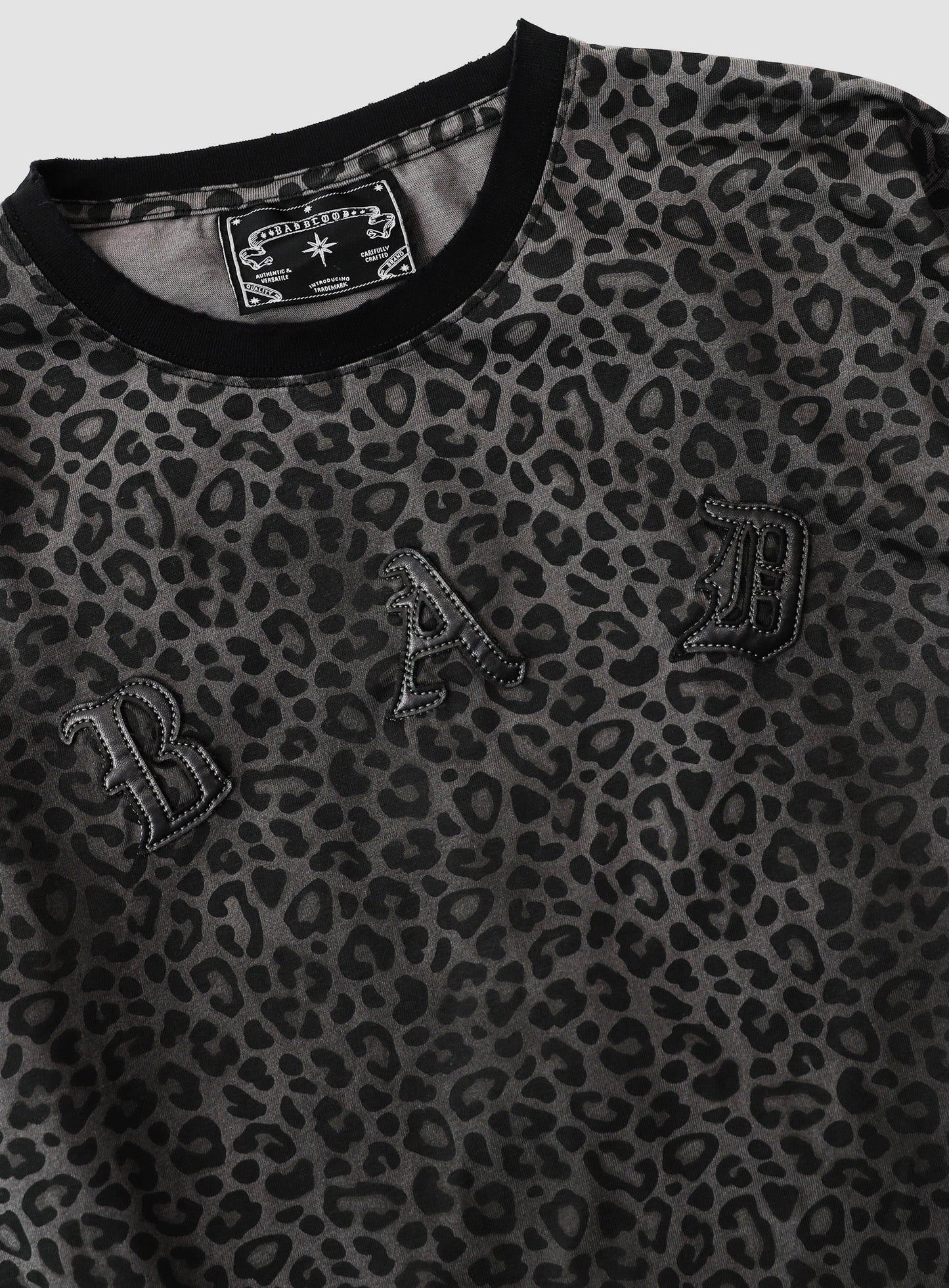 Cosmo Bad Patch Ringer Long Sleeve - Black Leopard