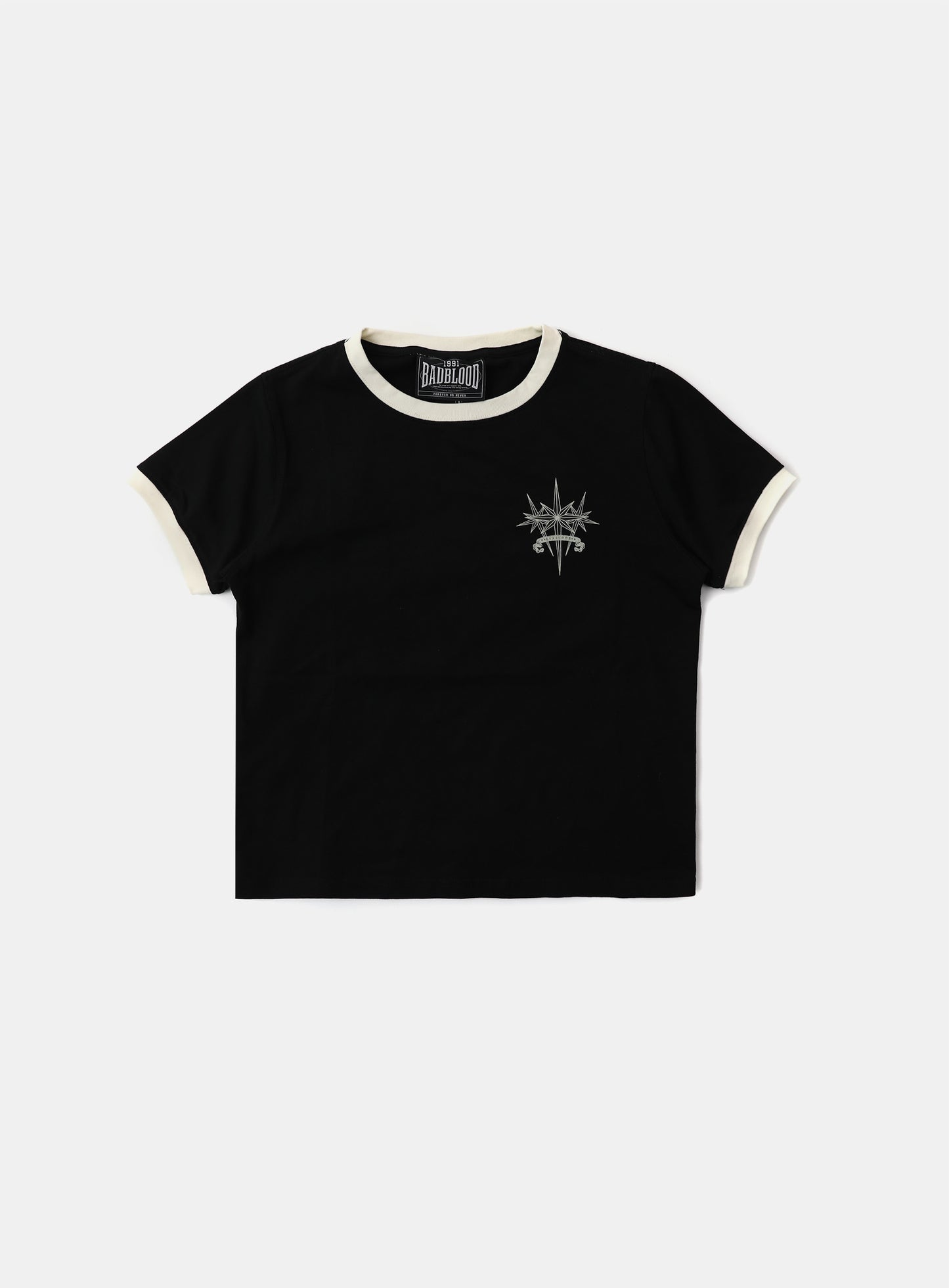 Cosmo Triple Patch Ringer T-Shirt - Black