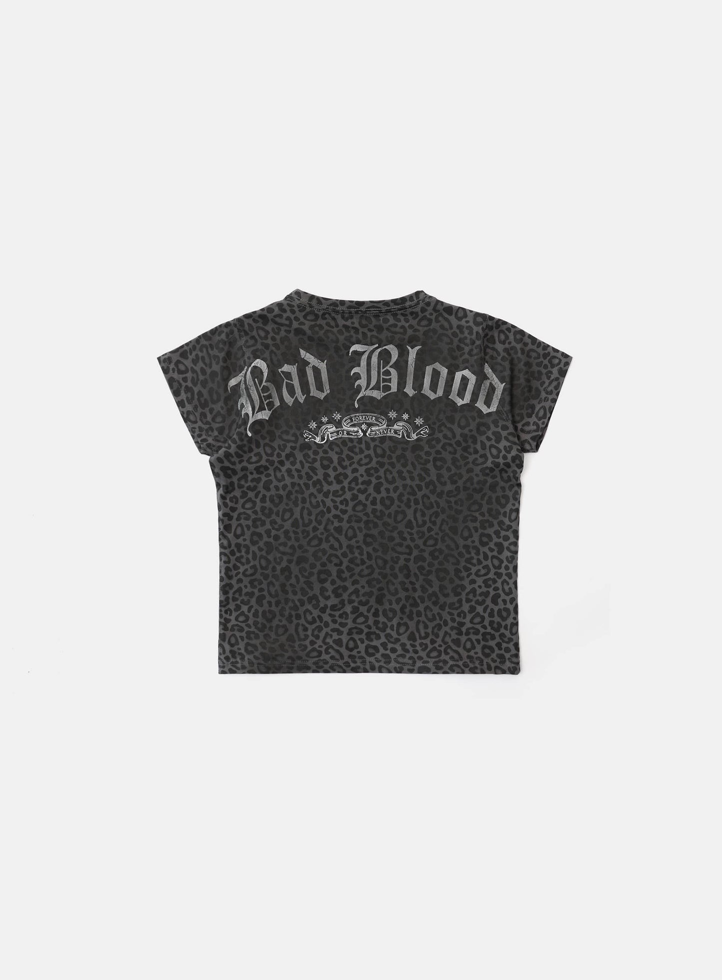 Crack Print T-Shirt - Black Leopard