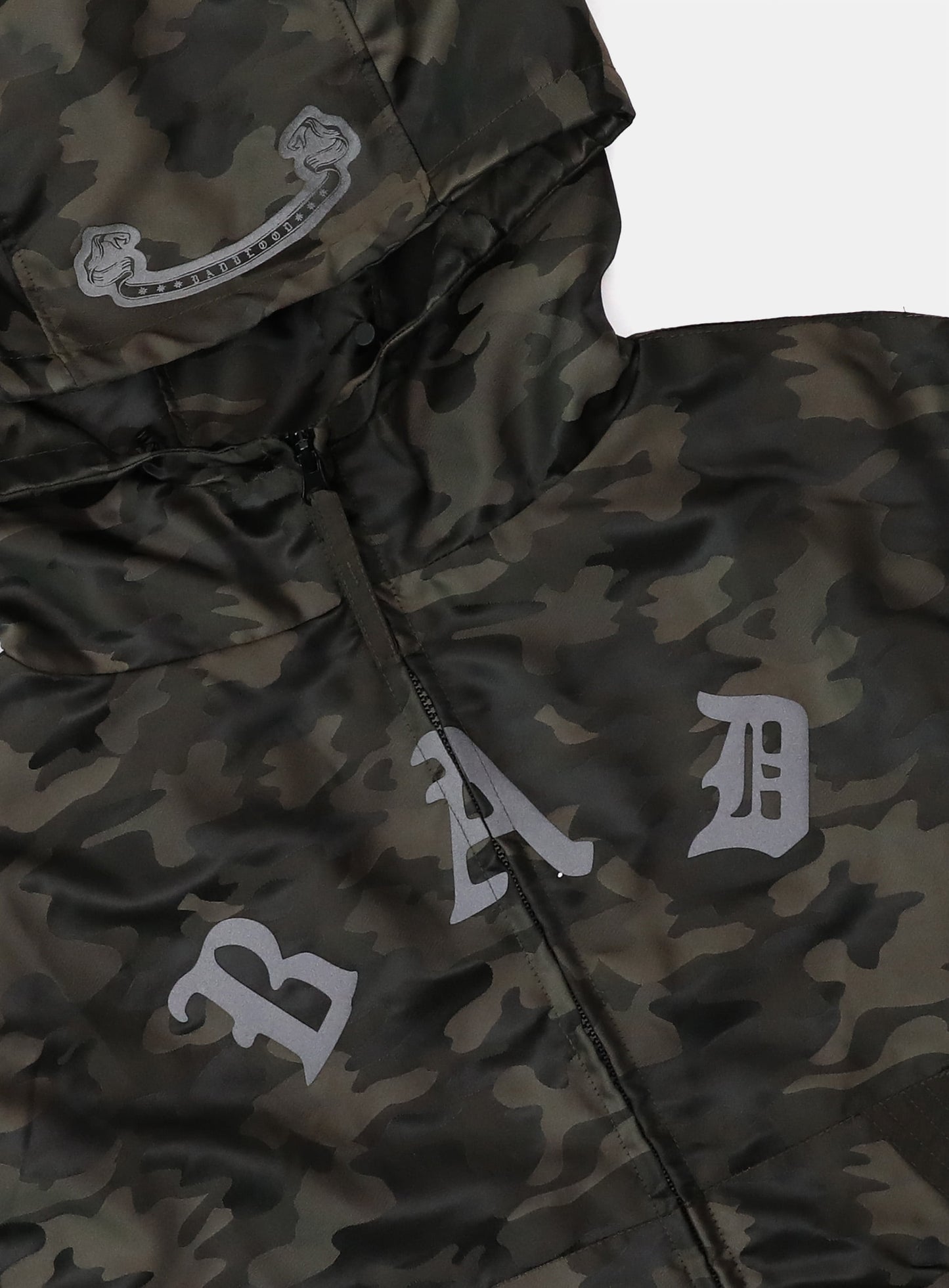 Mystic Nylon Reflective Hooded Zip-Up - Brown Camo
