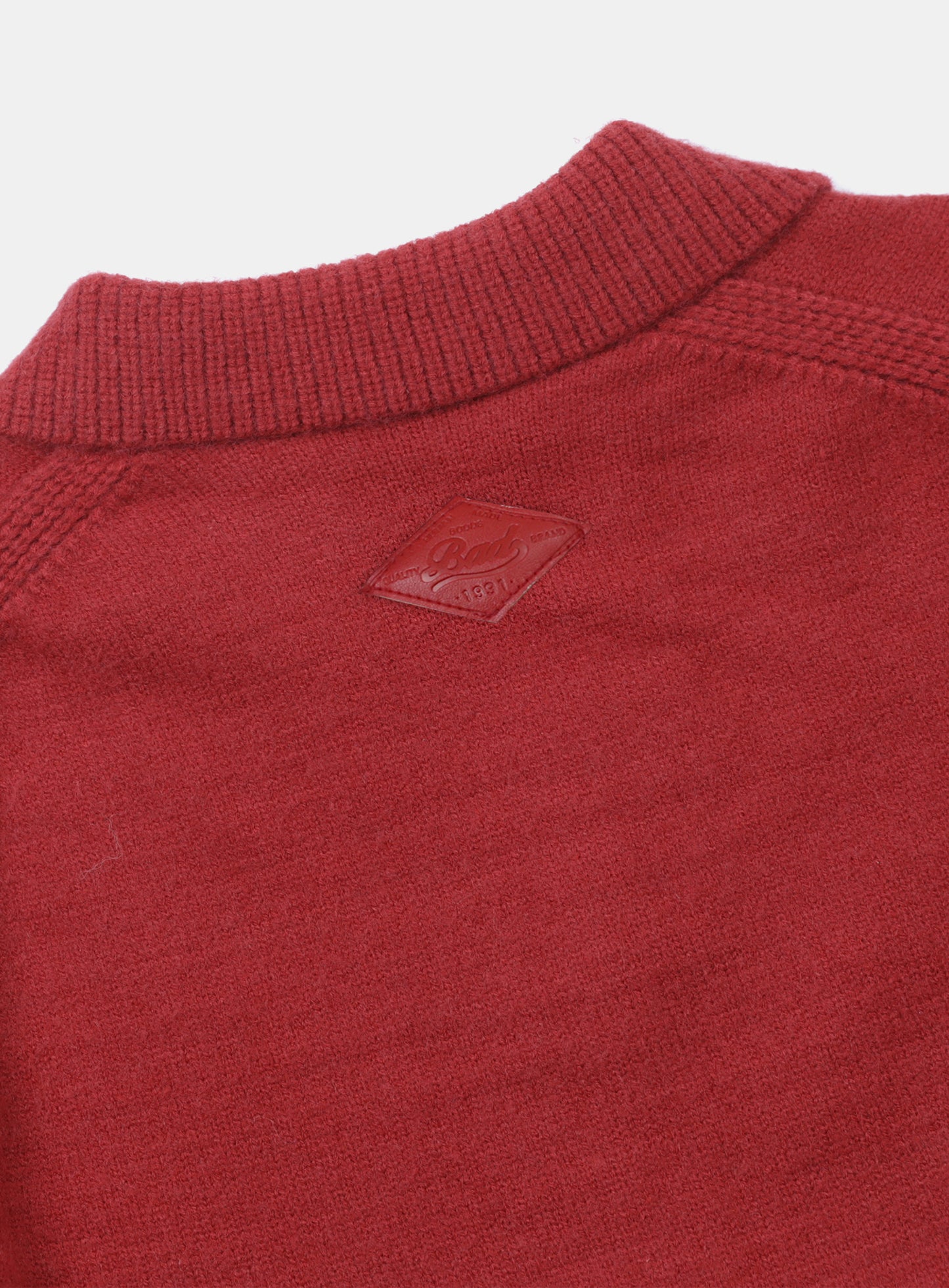 BS Heavy Wool V-Neck Sweater - Red