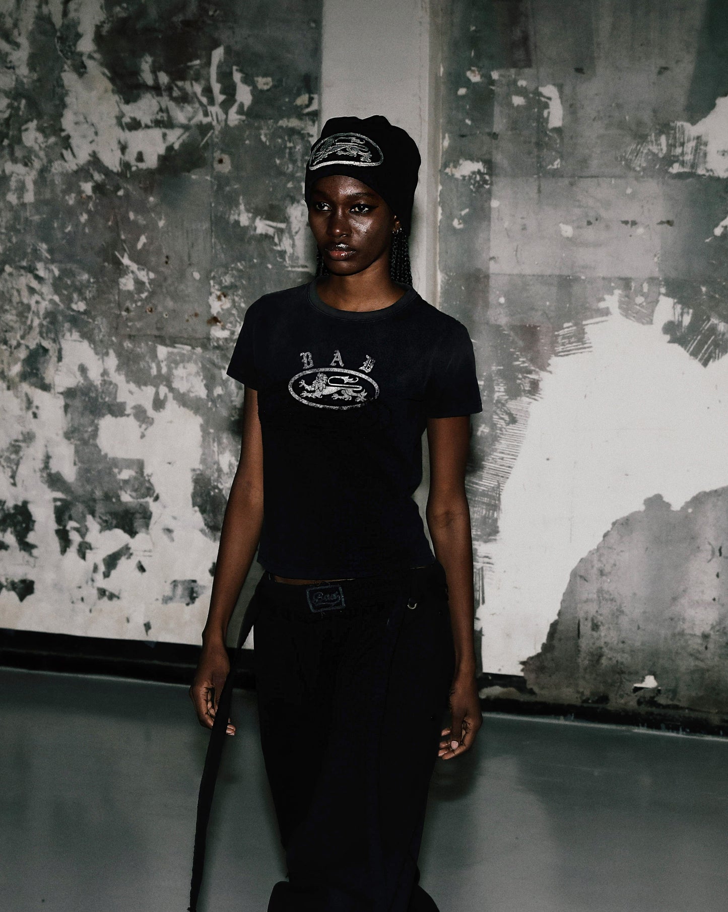 Crack Print T-Shirt - Black