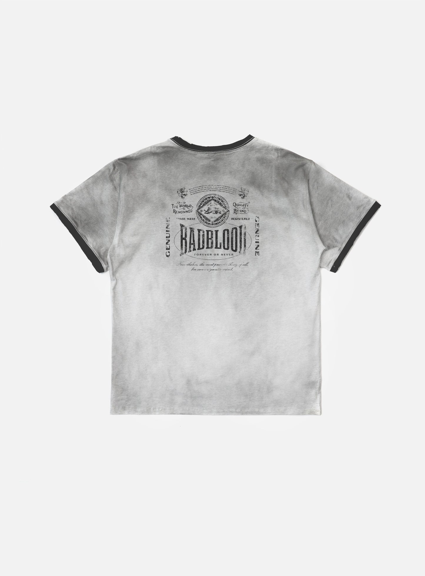 Curved Logo Dusty Ringer T-Shirt - White