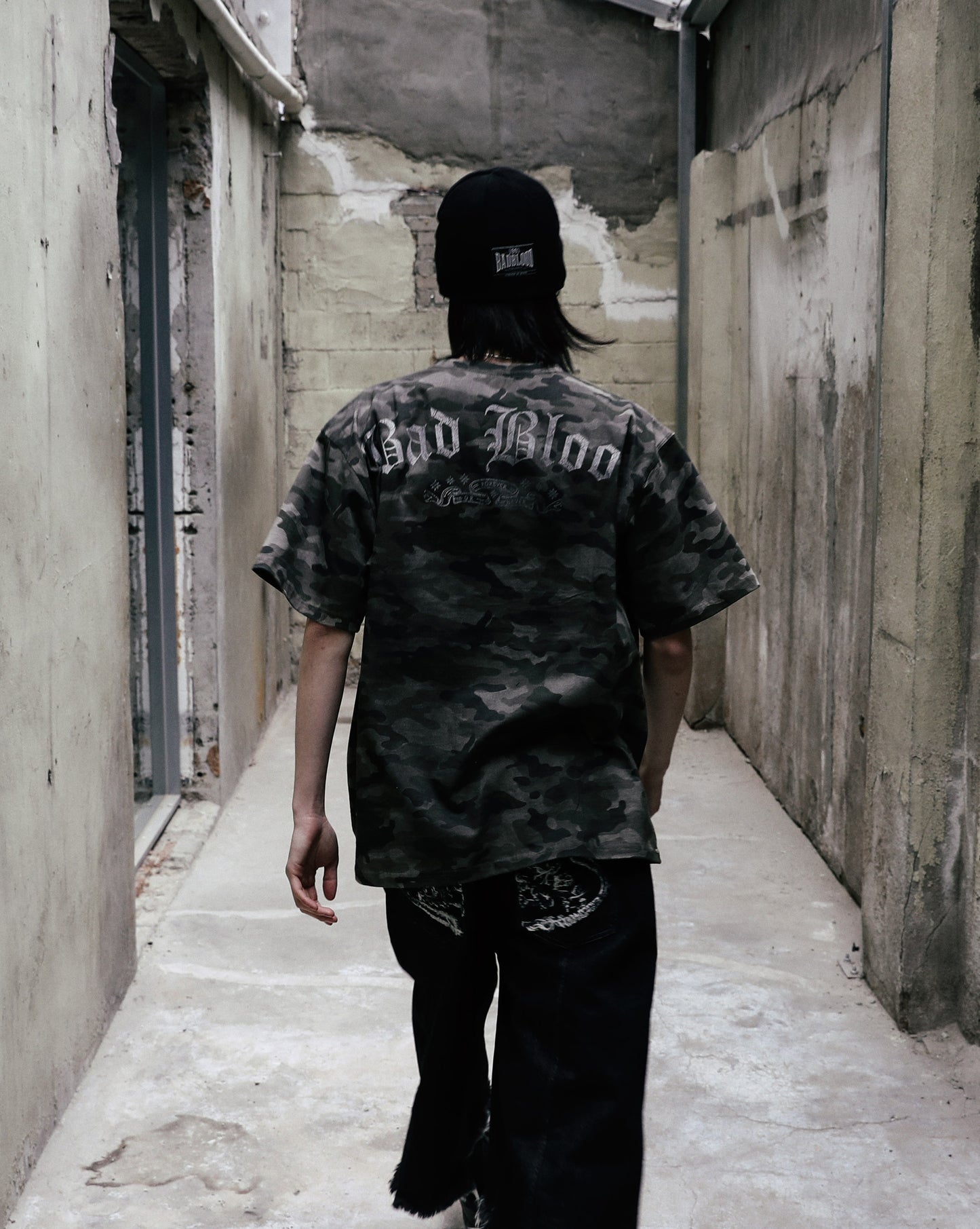 Crack Print T-Shirt - Green Camo