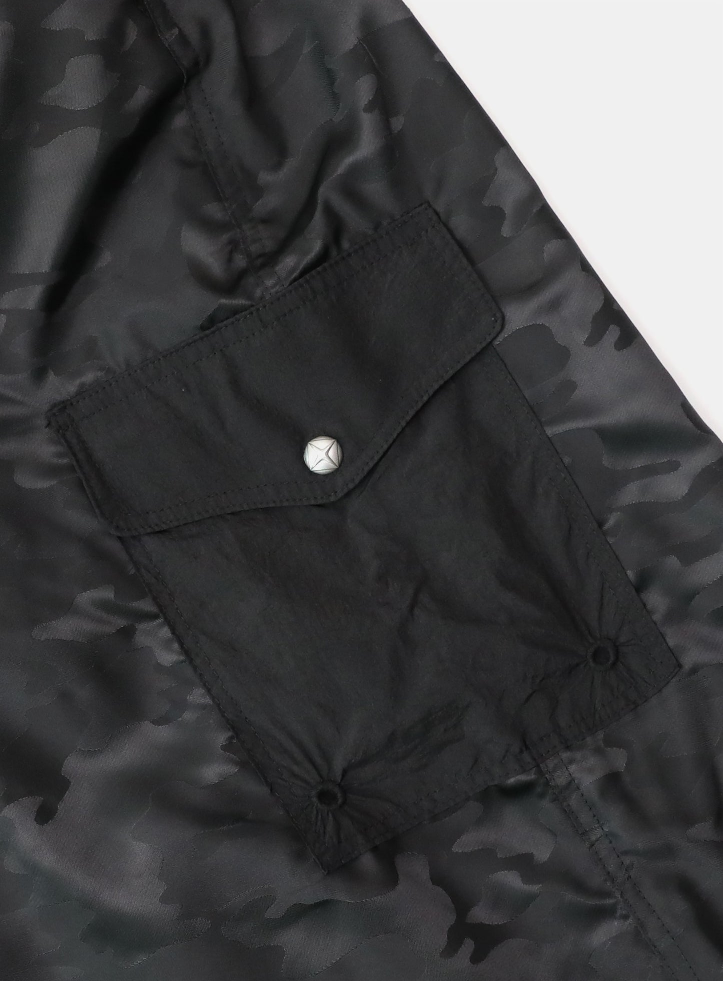 Mystic Nylon Reflective Bermuda Cargo Pants - Black Camo