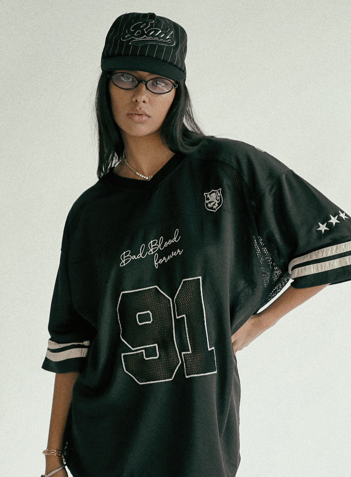 Crochet 91 Football Jersey Large Fit - Black