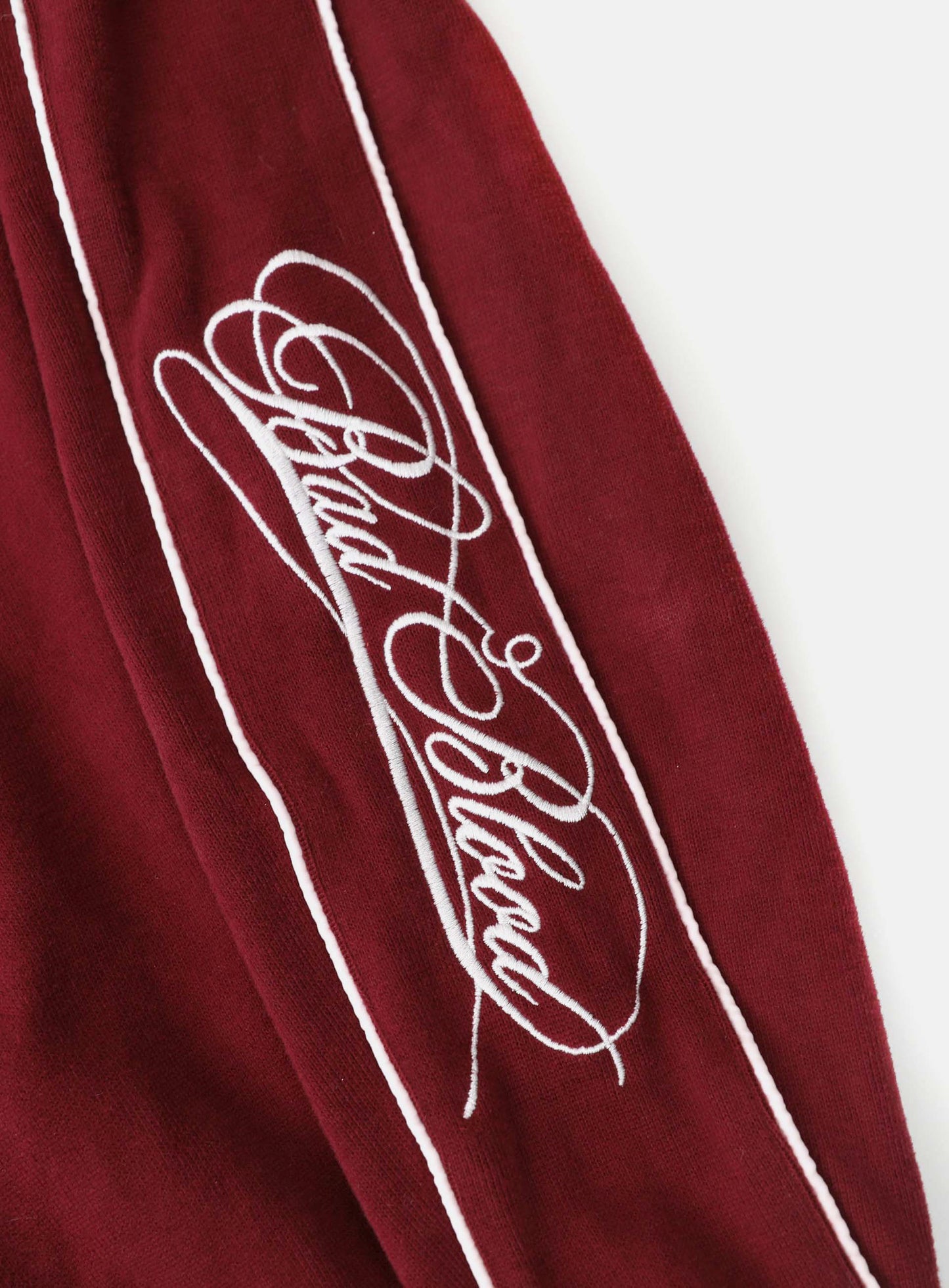 Dark Classic Pinstripe Track Pants - Wine