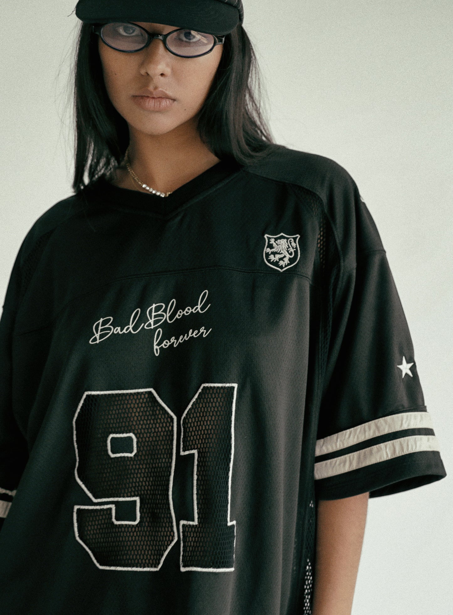 Crochet 91 Football Jersey Large Fit - Black