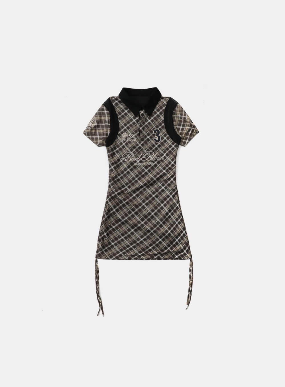 Vintage Club Polo Mini Dress - Checkered Brown