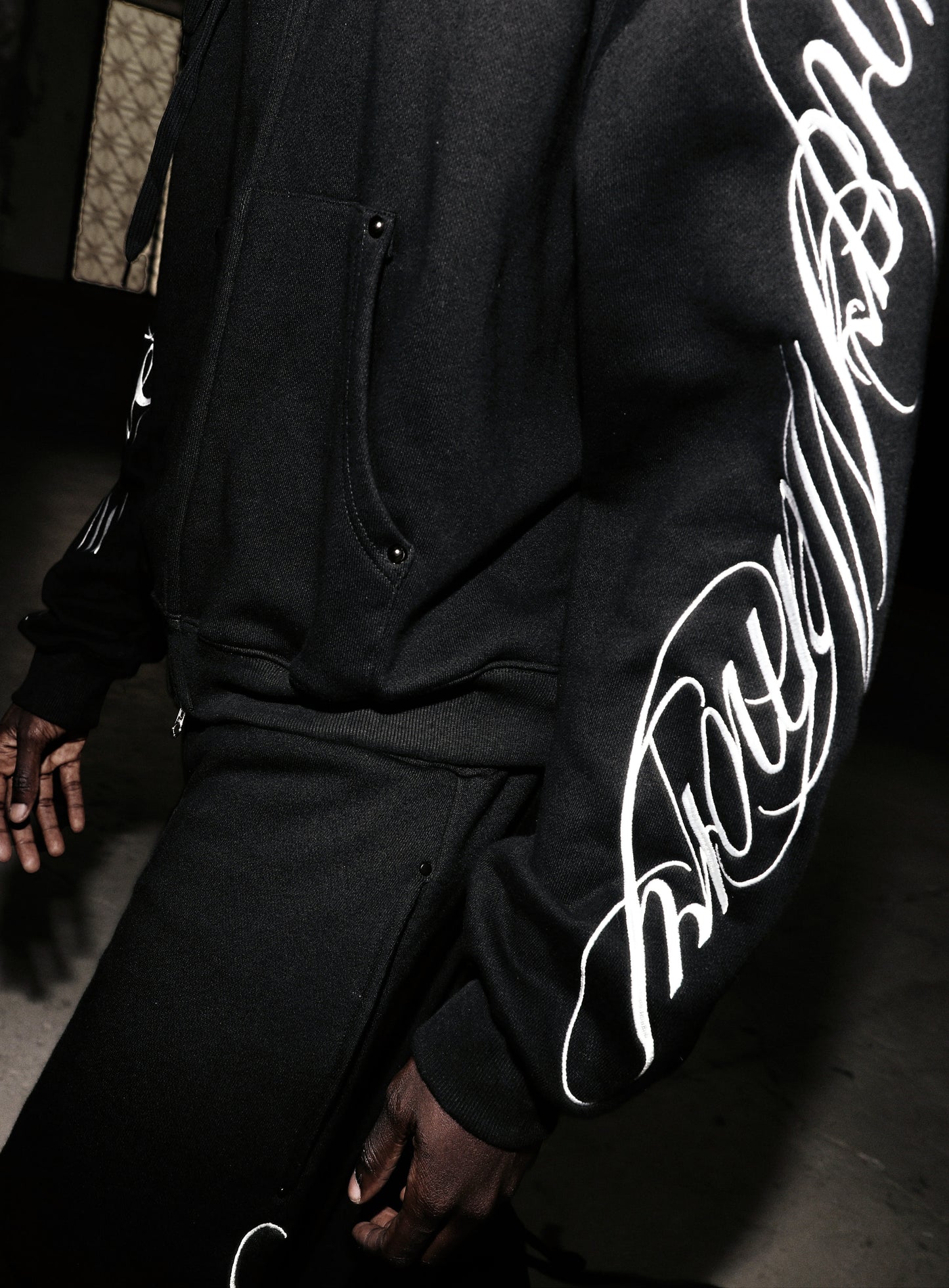 Dark Classic MYM Hooded Zip-Up - Black