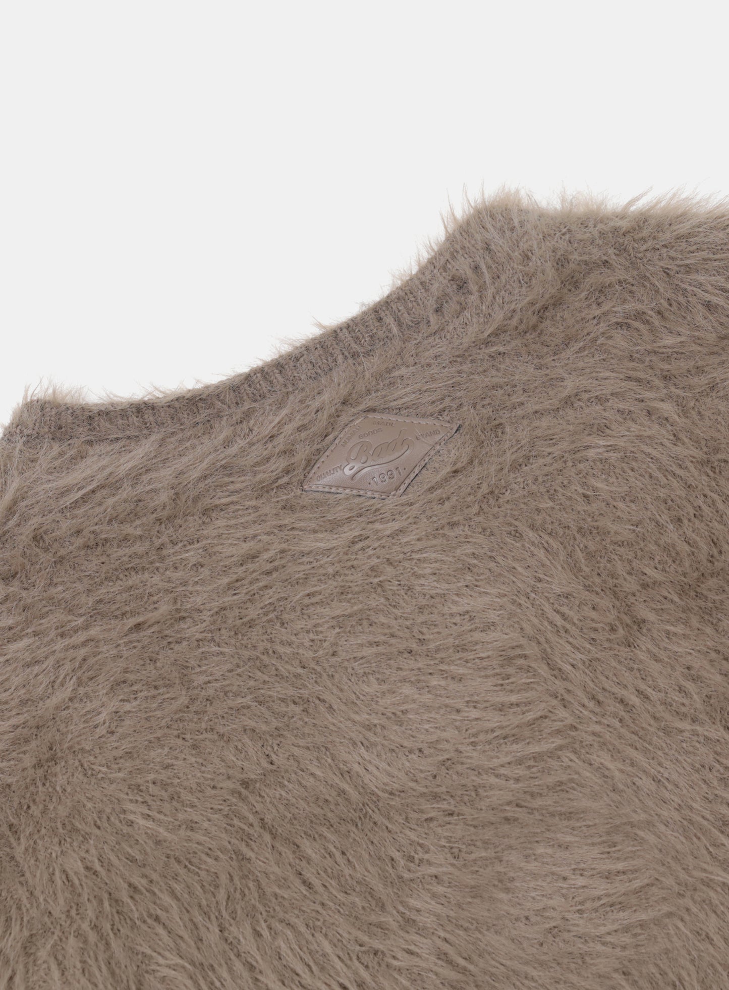 BS Mohair Round Long Sleeve Cardigan - Tobacco