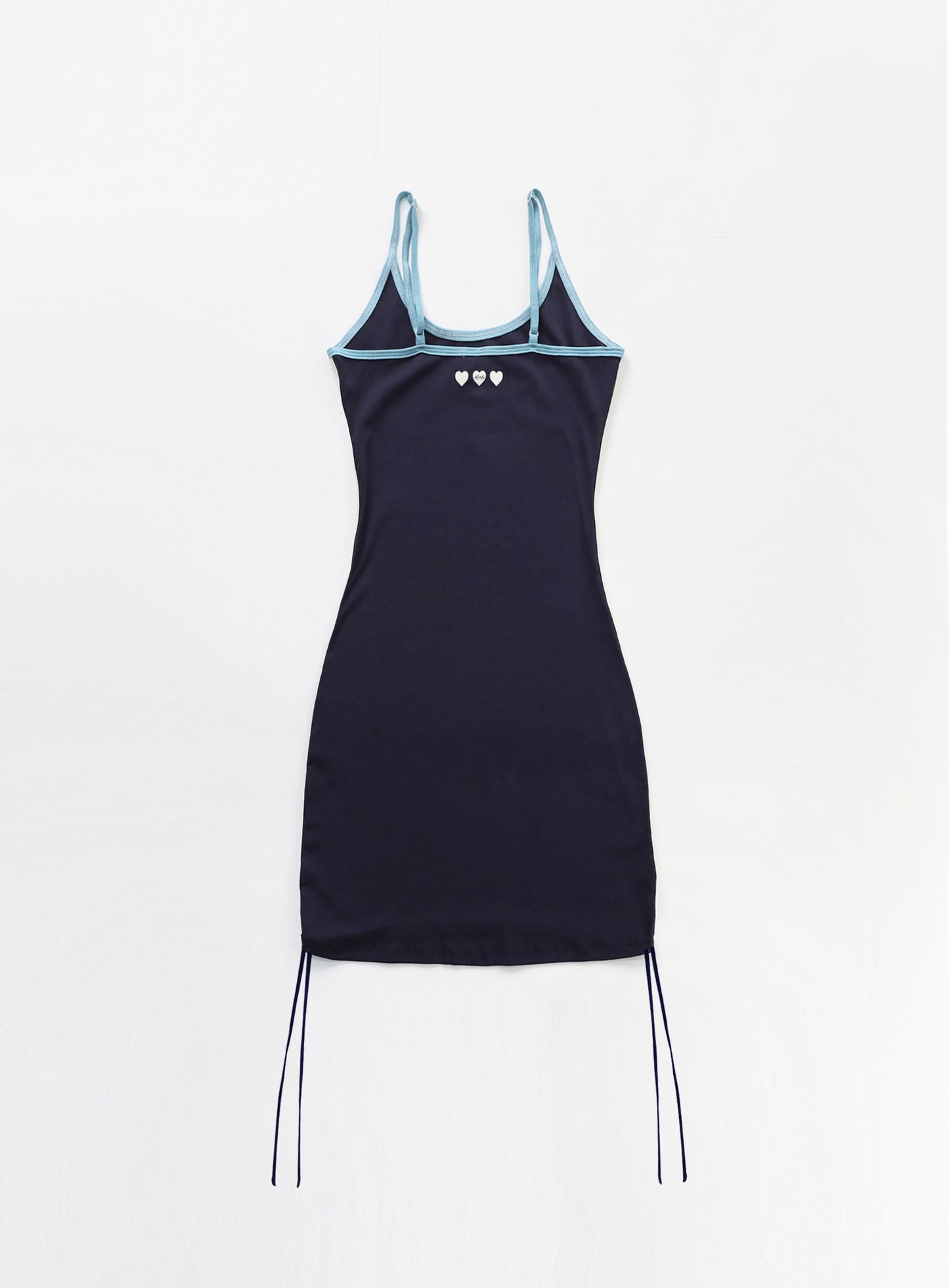 Vintage Logo Spaghetti String Mini Dress-Navy