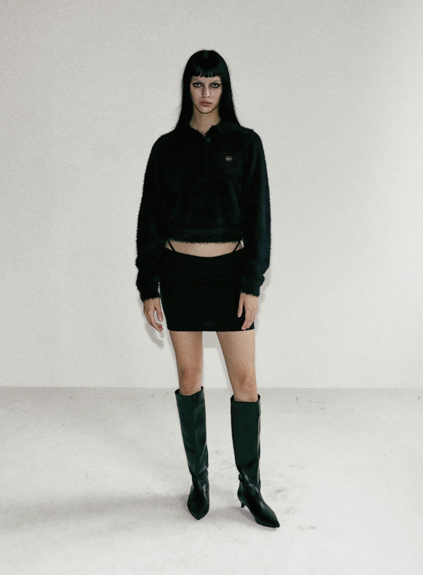 BS Mohair Polo Sweater - Black