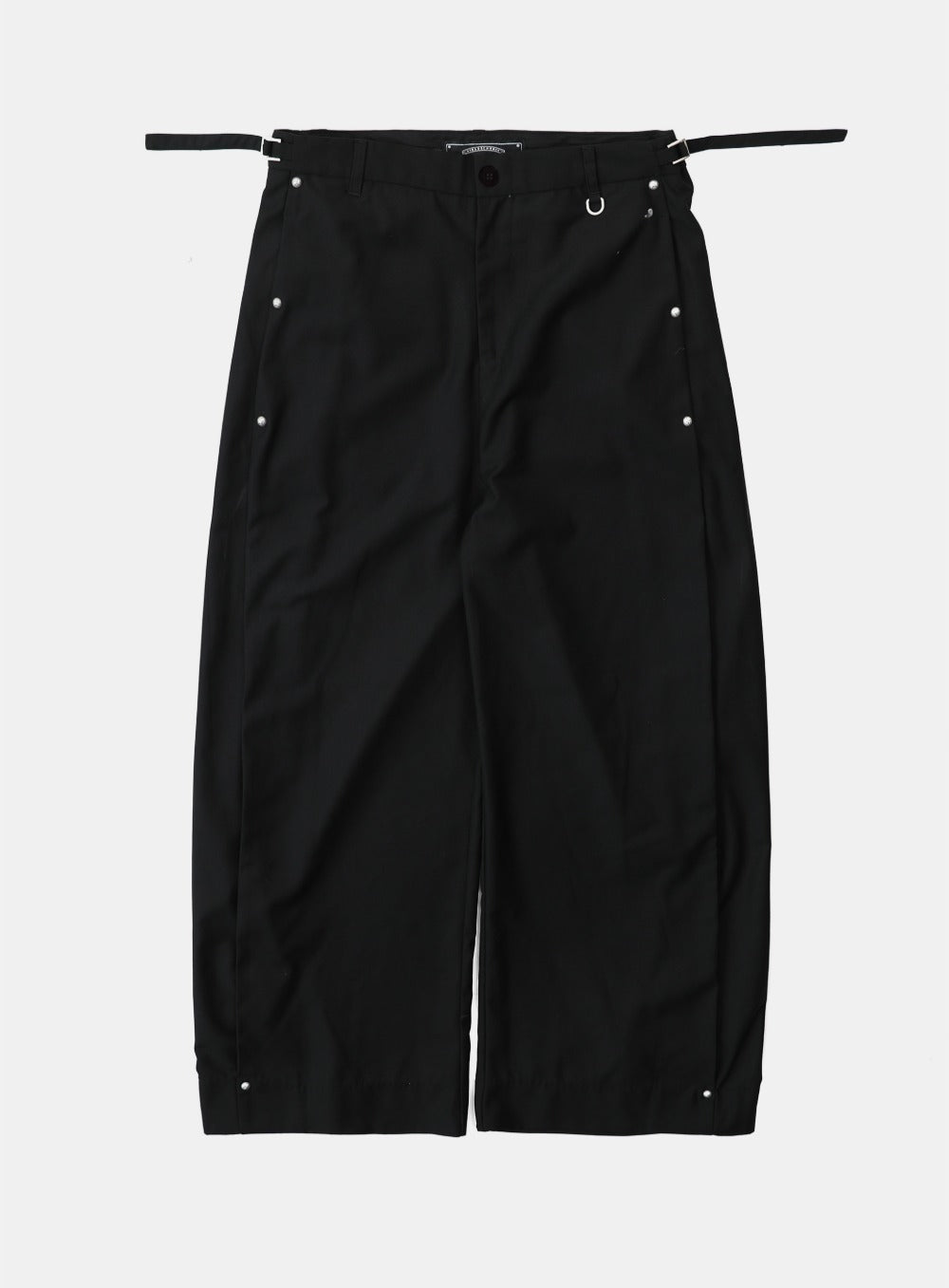 101 Studded Curved Slacks - Black